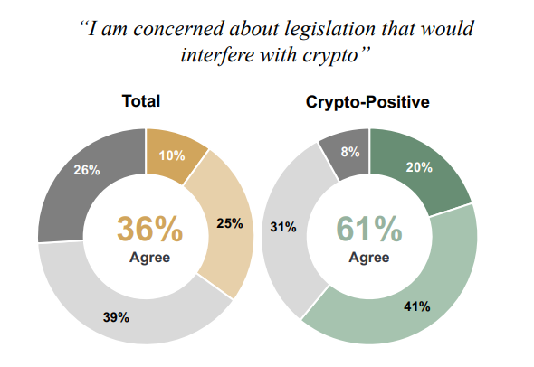 กฎหมายที่จะแทรกแซง Crypto เป็นข้อกังวลในหมู่ผู้มีสิทธิเลือกตั้งที่เป็นบวกของ Crypto