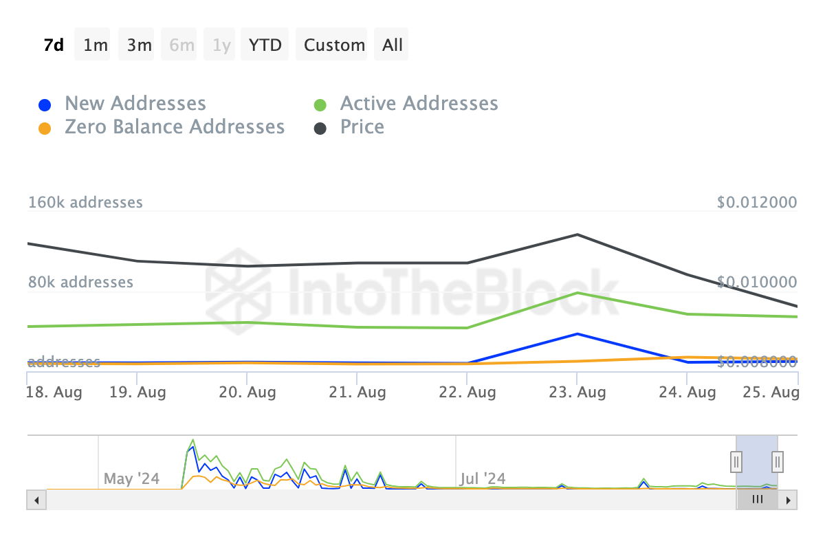 Notcoin Active, New, and Zero-Balance Addresses.